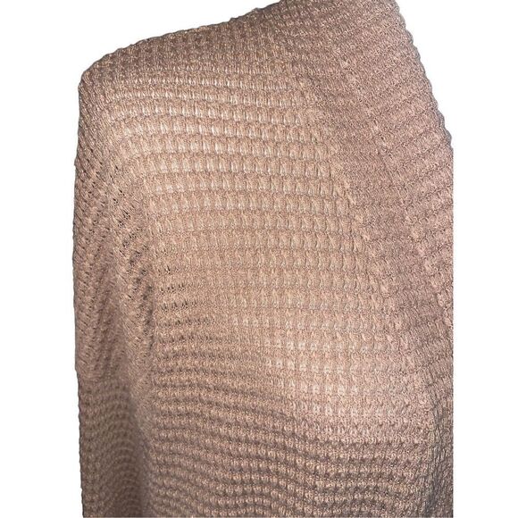 CY Fashion Tan Waffle Knit Long Open Cardigan Size Large-NWT - Picture 6 of 10